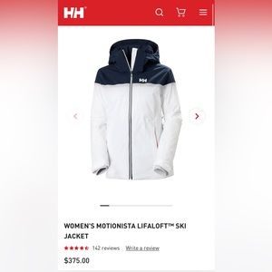 Helly Hansen Motionista Lifaloft ski Jacket Size Small